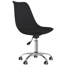 Obrotowe krzesło biurowe, czarne, tapicerowane tkaniną