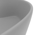 Umywalka z przelewem, matowa jasnoszara, 36x13 cm, ceramiczna