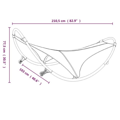 Leżak bujany z kółkami, stal i tkanina textilene, kremowy