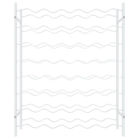 Stojak na 48 butelek wina, biały, metalowy