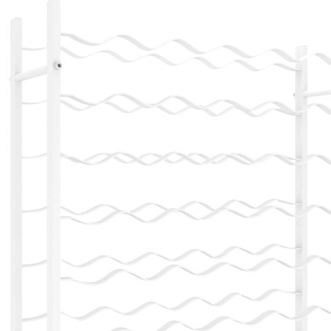 Stojak na 48 butelek wina, biały, metalowy