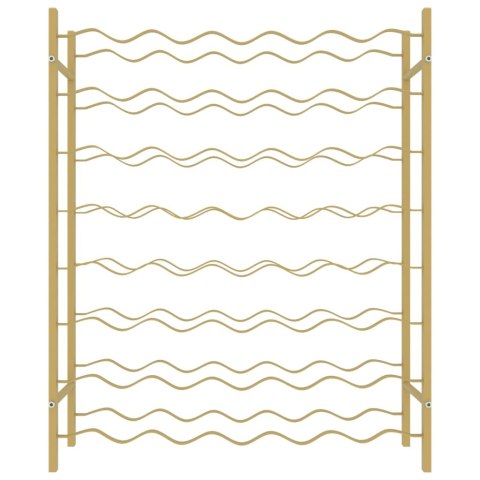 Stojak na 48 butelek wina, złoty, metalowy