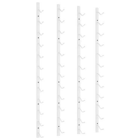 Uchwyty ścienne na 12 butelek wina, 2 szt., biały, żelazny