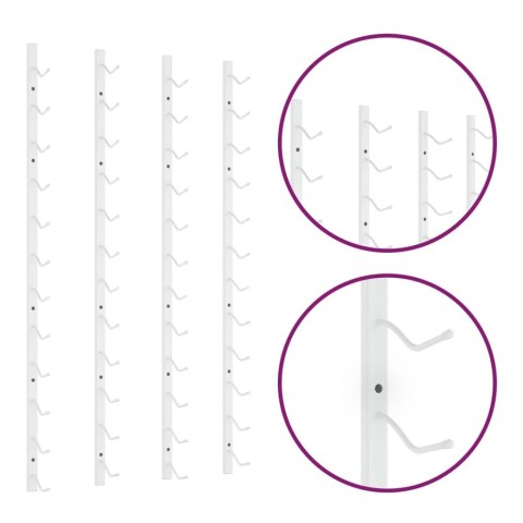 Uchwyty ścienne na 12 butelek wina, 2 szt., biały, żelazny