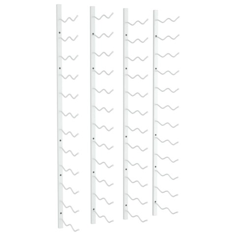 Uchwyty ścienne na 24 butelki wina, 2 szt., białe, żelazne