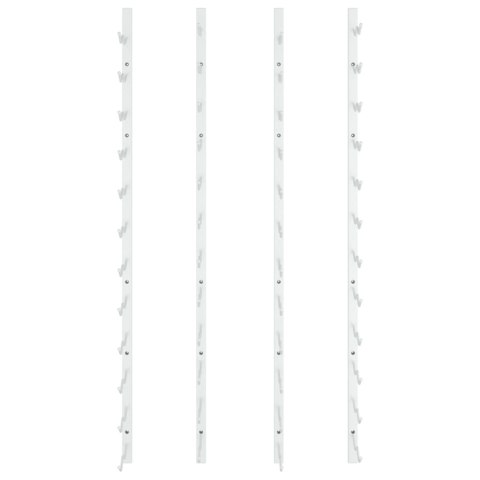 Uchwyty ścienne na 24 butelki wina, 2 szt., białe, żelazne