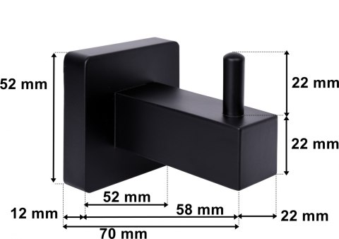 Wieszak haczyk metalowy PATRAS czarny loft