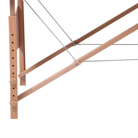 Niebieski składany stół do masażu 2 strefy z drewnianą ramą