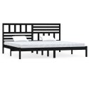 Rama łóżka, czarna, lite drewno sosnowe, 180x200 cm, 6FT