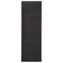 Dywanik, naturalny sizal, 66x200 cm, czarny