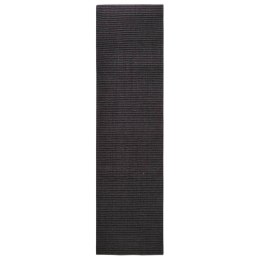 Dywanik, naturalny sizal, 80x300 cm, czarny