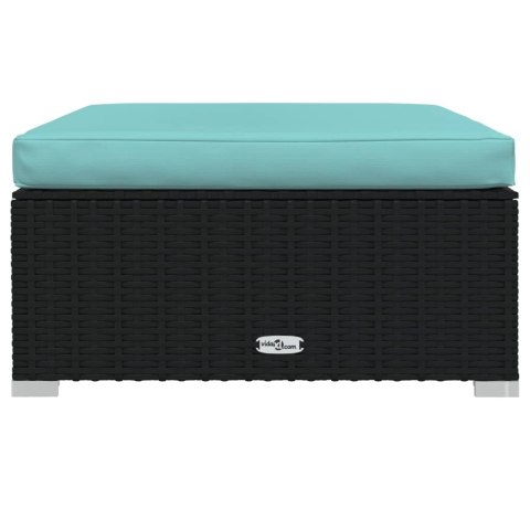 4-cz. zestaw wypoczynkowy do ogrodu, poduszki, czarny rattan PE