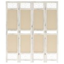 338559 vidaXL 4-Panel Room Divider Cream 140x165 cm Fabric