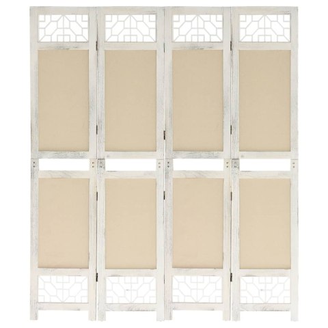 338559 vidaXL 4-Panel Room Divider Cream 140x165 cm Fabric