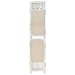 338559 vidaXL 4-Panel Room Divider Cream 140x165 cm Fabric