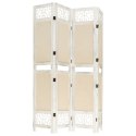 338559 vidaXL 4-Panel Room Divider Cream 140x165 cm Fabric