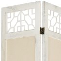 338559 vidaXL 4-Panel Room Divider Cream 140x165 cm Fabric