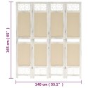 338559 vidaXL 4-Panel Room Divider Cream 140x165 cm Fabric