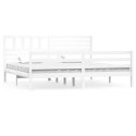 Rama łóżka, biała, lite drewno, 180x200 cm, 6FT, Super King
