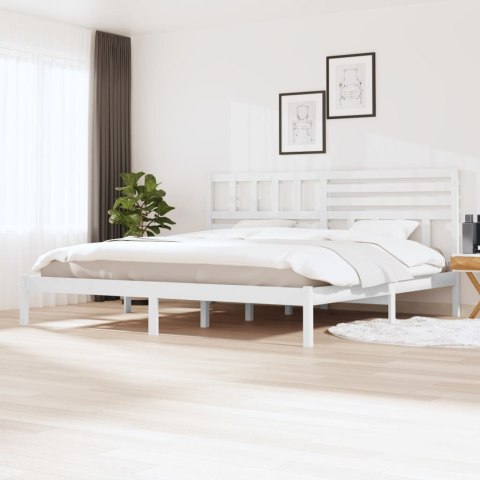 Rama łóżka, biała, lite drewno sosnowe, 180x200 cm, 6FT