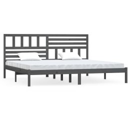 Rama łóżka, szara, lite drewno sosnowe, 180x200 cm, 6FT