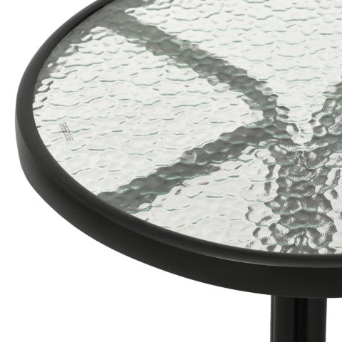 3-cz. zestaw mebli bistro, stalowy, czarny