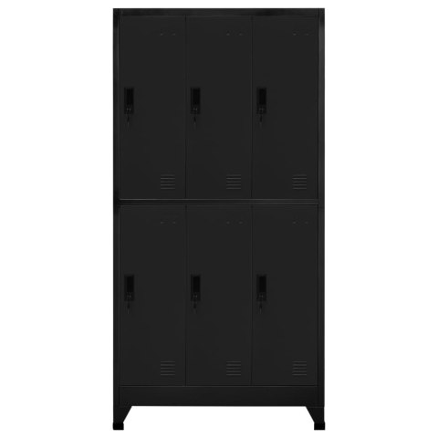 Szafka zamykana na klucz, czarna, 90x45x180 cm, stalowa
