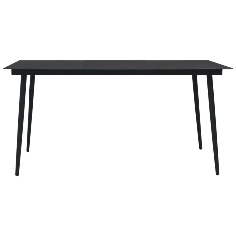 9-cz. zestaw mebli ogrodowych, rattan PVC, czarny 9-cz. zestaw mebli ogrodowych, rattan PVC, czarny