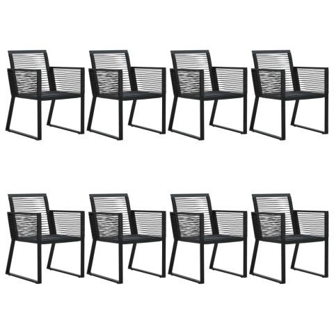 9-cz. zestaw mebli ogrodowych, rattan PVC, czarny 9-cz. zestaw mebli ogrodowych, rattan PVC, czarny