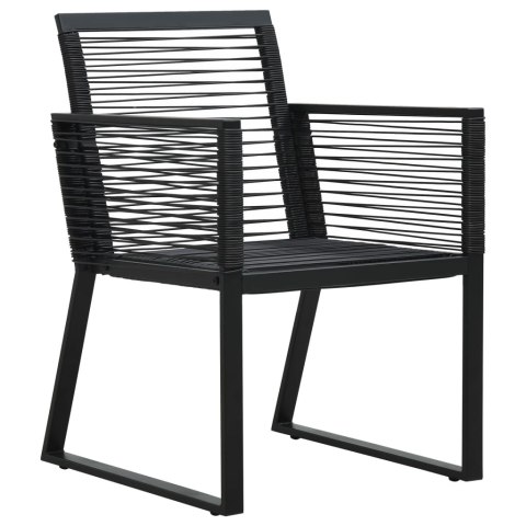 9-cz. zestaw mebli ogrodowych, rattan PVC, czarny 9-cz. zestaw mebli ogrodowych, rattan PVC, czarny