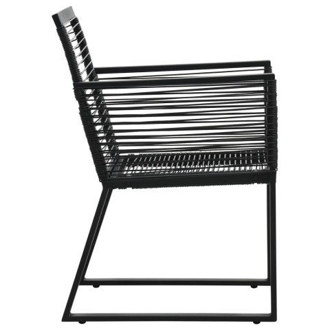 9-cz. zestaw mebli ogrodowych, rattan PVC, czarny 9-cz. zestaw mebli ogrodowych, rattan PVC, czarny