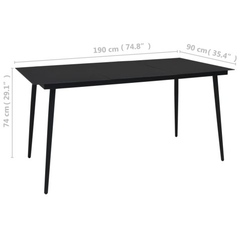 9-cz. zestaw mebli ogrodowych, rattan PVC, czarny 9-cz. zestaw mebli ogrodowych, rattan PVC, czarny