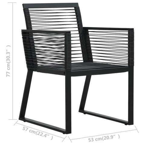 9-cz. zestaw mebli ogrodowych, rattan PVC, czarny 9-cz. zestaw mebli ogrodowych, rattan PVC, czarny