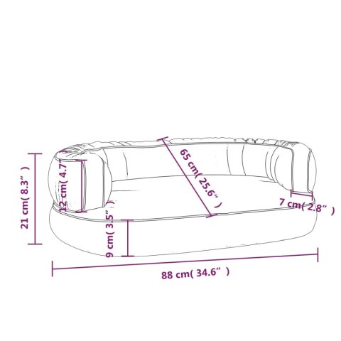 Ergonomiczne legowisko dla psa, ciemnoniebieskie, 88x65 cm