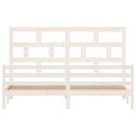 Rama łóżka, biała, lite drewno sosnowe, 200 x 200 cm