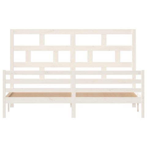 Rama łóżka, biała, lite drewno sosnowe, 200 x 200 cm