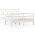 Rama łóżka, lite drewno, biała, 135x190 cm, 4FT6, podwójna