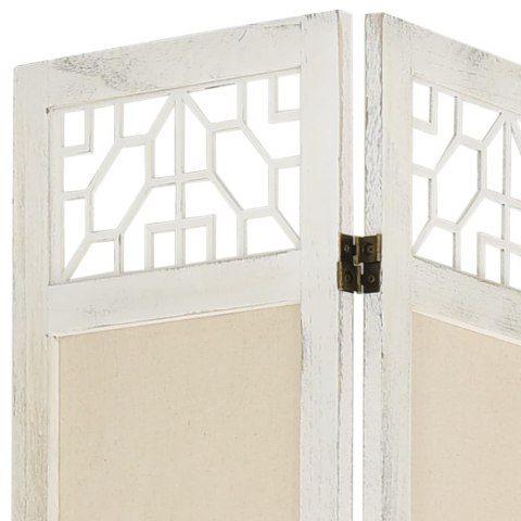 Parawan 6-panelowy, kremowy, 210 x 165 cm, tkanina