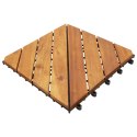 Płytki tarasowe, 30 szt., brązowe, 30x30 cm, drewno akacjowe