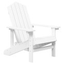 Krzesła ogrodowe Adirondack ze stolikiem, HDPE, białe