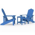 Krzesła ogrodowe Adirondack ze stolikiem, HDPE, niebieskie