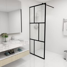 Ścianka prysznicowa z hartowanego szkła, czarna, 80 x 195 cm