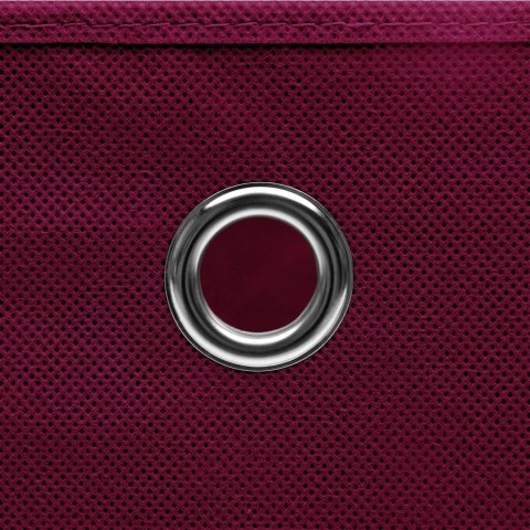 10 pudełek z pokrywami, ciemnoczerwone, 32x32x32 cm, tkanina