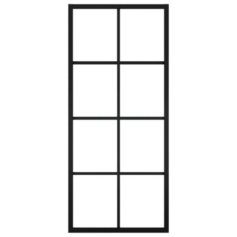 Drzwi przesuwne, aluminium i szkło ESG, 76x205 cm, czarne