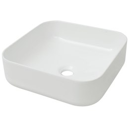 Umywalka ceramiczna kwadratowa 38 x 38 x 13,5 cm, biała