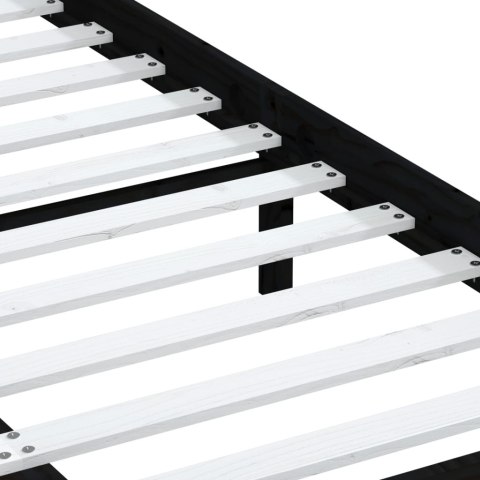 Rama łóżka, czarna, lite drewno sosnowe, 140x190 cm