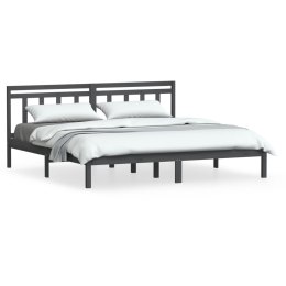 Rama łóżka, szara, lite drewno, 180x200 cm, 6FT, Super King