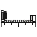 Rama łóżka, czarna, lite drewno, 150x200 cm, 5FT, King Size