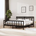 Rama łóżka, czarna, lite drewno, 180x200 cm, 6FT, Super King