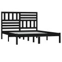 Rama łóżka z litego drewna, czarna, 120x190 cm, 4FT, podwójna